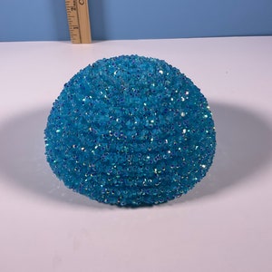 Aqua Glitter Wreath Center: Chunky PVC Rope Attachment