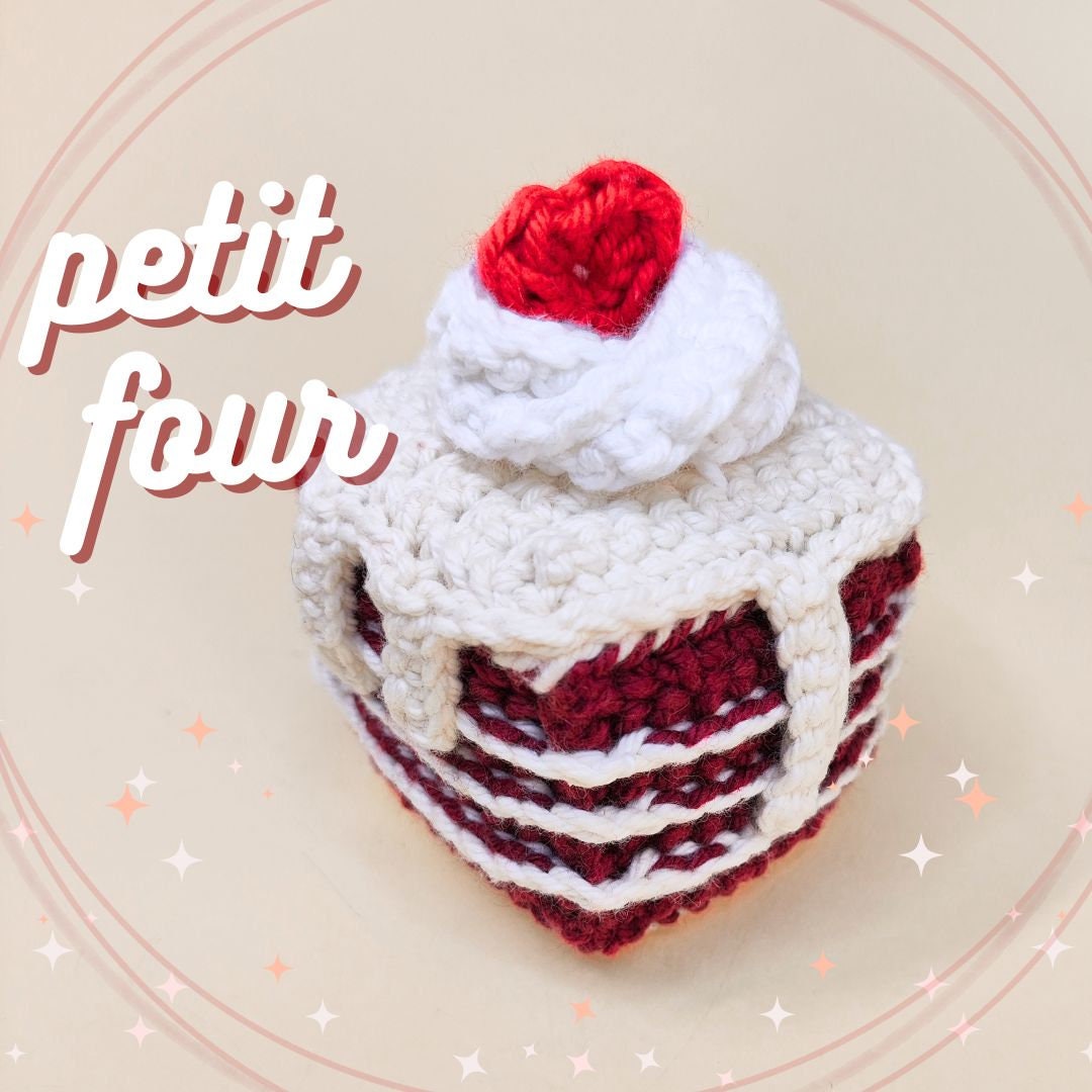 Adorable Petit Four Crochet Pattern Cute Amigurumi Cake for Beginners ...