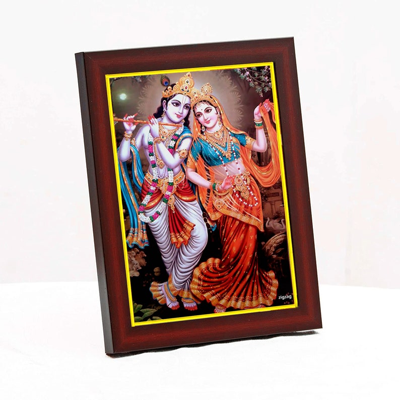 Lord Radha Krishna Photo Frame for Home Decor / Pooja Room Portrait
