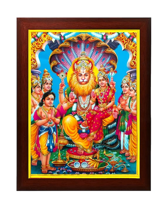 Buy Lord Lakshmi Maata Narasimha Swamy Photo Frame for Home Decor Online in  India - Etsy