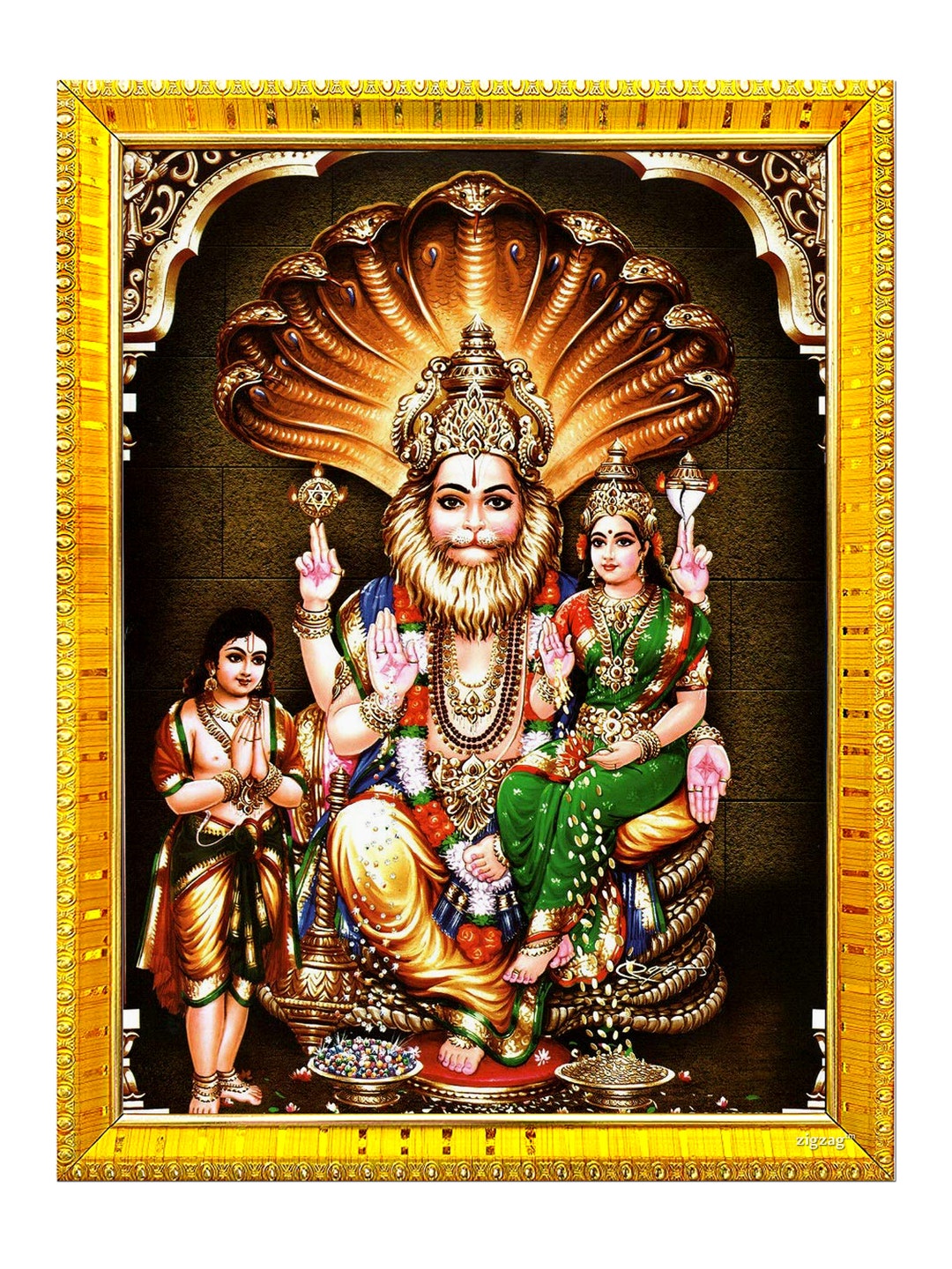 Buy Lakshmi Narasimha Swamy Photo Frame for Wall / Table / Pooja ...