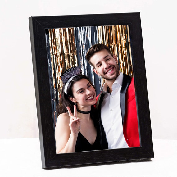 Personalized Small Photo Frames With Photo Custom Picture Frame Birthday ,  Anniversary Unique Gift Table Frame Black 