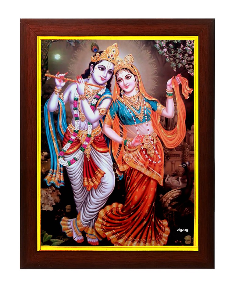 Lord Radha Krishna Photo Frame for Home Decor / Pooja Room Portrait
