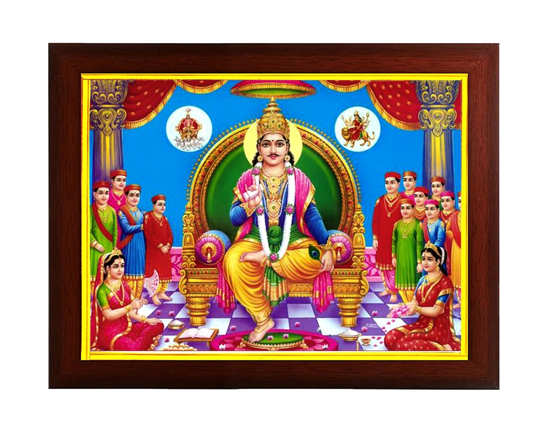 Lord Chitragupta Bhagwan Photo Frame for Home Decor / Pooja Room