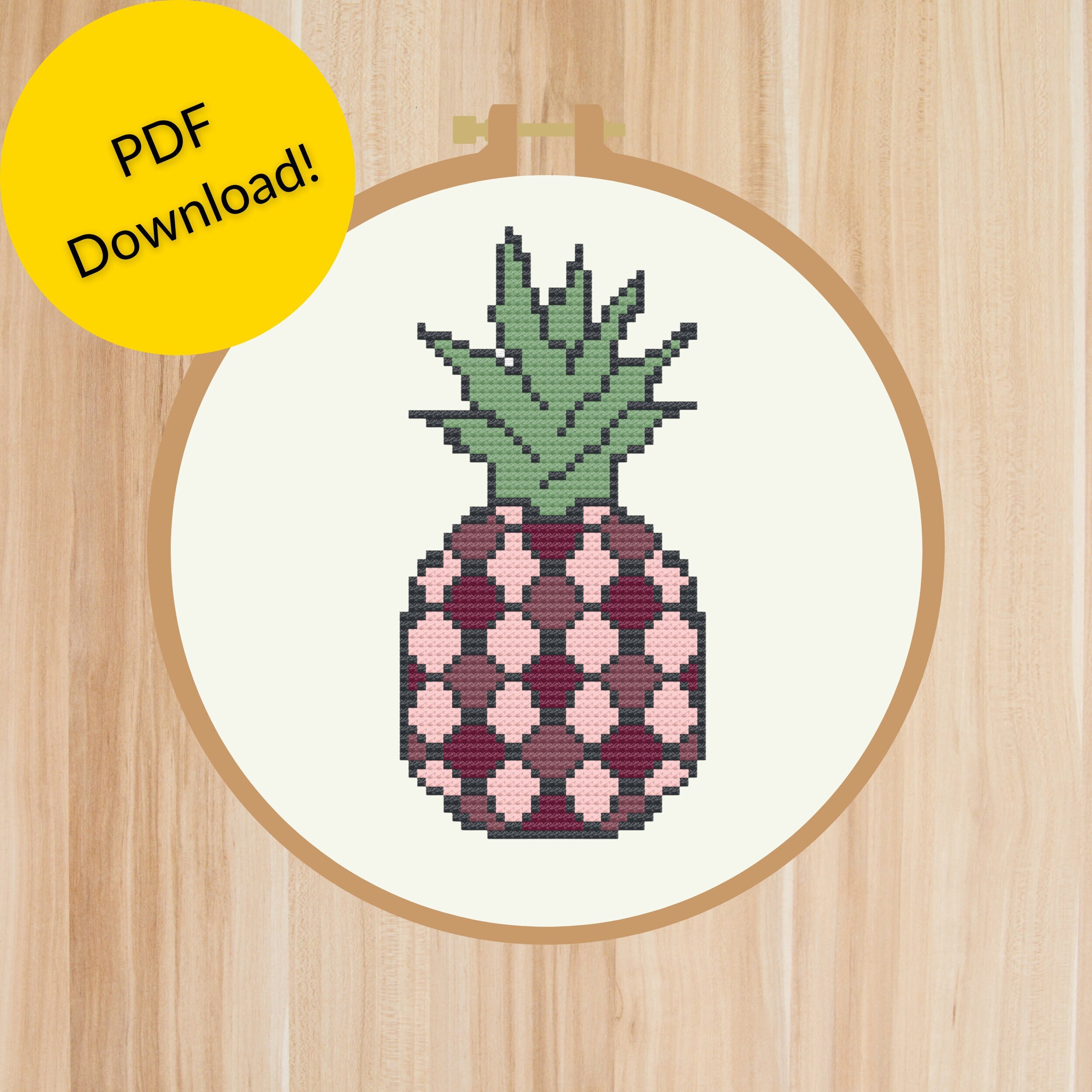 Pineapple Cross Stitch Pattern Instant PDF Digital Download Etsy