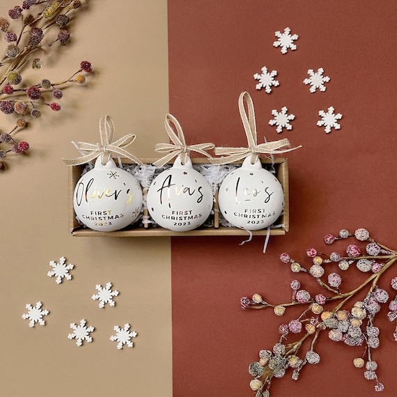 Personalised Baby's First Christmas Baubles, New Baby Christmas Bauble, Custom Bauble, Personalised Christmas Decoration, Keepsake Ornament