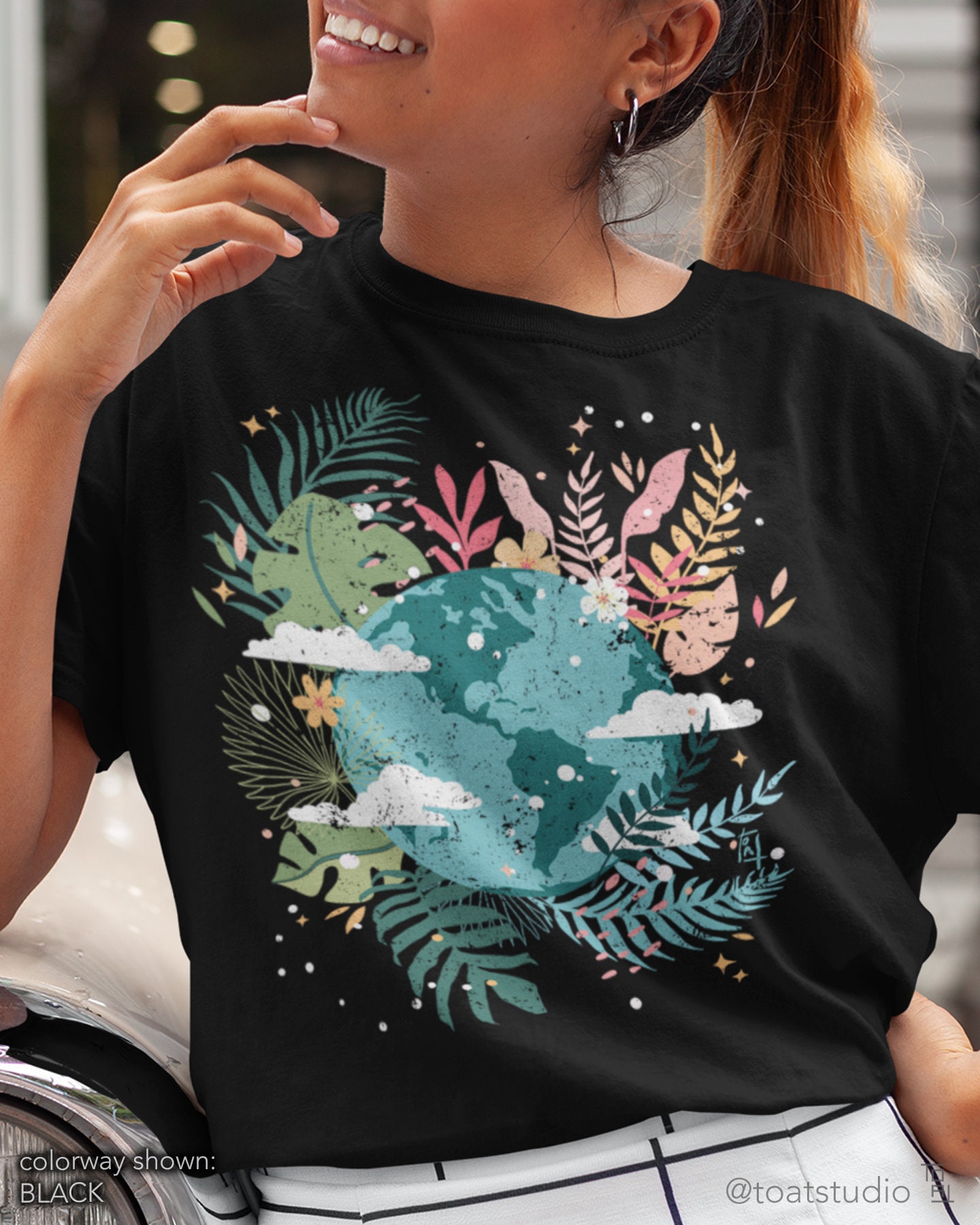 Discover Beautiful Earth T-shirt, Earth Day Drawing, Save the Earth Art Shirt