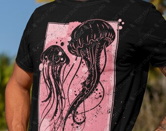 Pink Jellyfish Unisex T-shirt, Marine Biologist, Marine Life, Ocean Animals, Beach Lover, Under the Sea, Aquatic Ocean Lover, Sea Creature