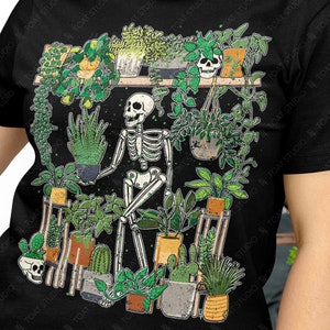 Crazy Plant Skeleton Unisex T-shirt, Plants not People, Plant Therapy, Plant Parent Gift, Skeleton Gardener, Indoor Plant Lover Life