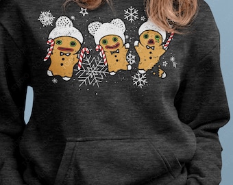 Gingerbread Man III Unisex Hoodie, Gingerbread House, Funny Holiday, Holiday Baking, Xmas Cookies, Dark Christmas, Snowflake Candy canes