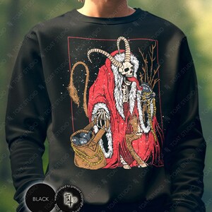Merry Krampus III Unisex Sweatshirt: Spooky Skeleton Christmas Devil, Gruss Vom Krampus Evil Santa