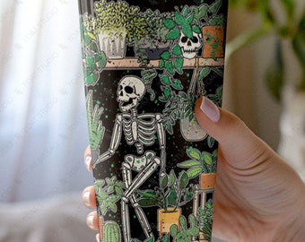 Crazy Plant Skeleton Tumbler: Forever Plant Lover Travel Mug