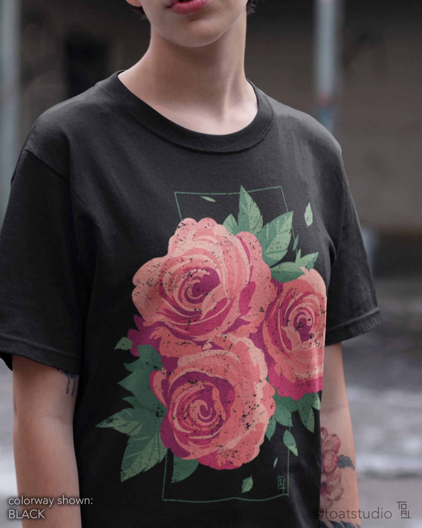 Rose Print Shirt - Etsy