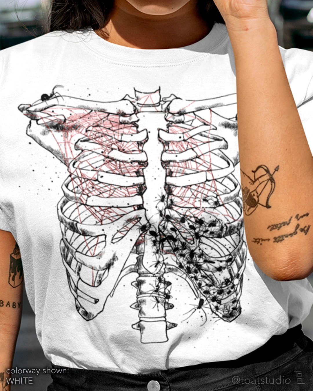 Ribcage Spiders Unisex T-shirt, Arachnophobia Dark Art, Anatomical ...