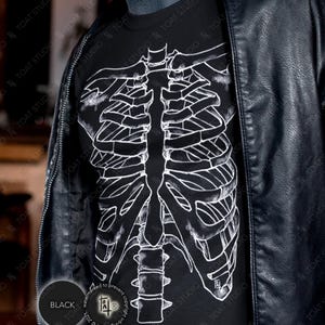 Ribcage Unisex T-shirt, Horror Art, Y2K Grunge Skeleton, Alternative Grunge, Dark Gothic, Anatomical Art, Skeleton Art Shirt, Dead Inside