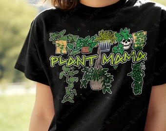 Plant Mama Unisex T-Shirt, Proud Plant Mom, Indoor Hanging Plants, Plant Therapy, Skeleton Gardener, Plant Lover Addict, Plants not People