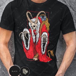 Merry Krampus Unisex T-Shirt: Spooky Skeleton Christmas Devil, Gruss Vom Krampus Evil Santa Folklore