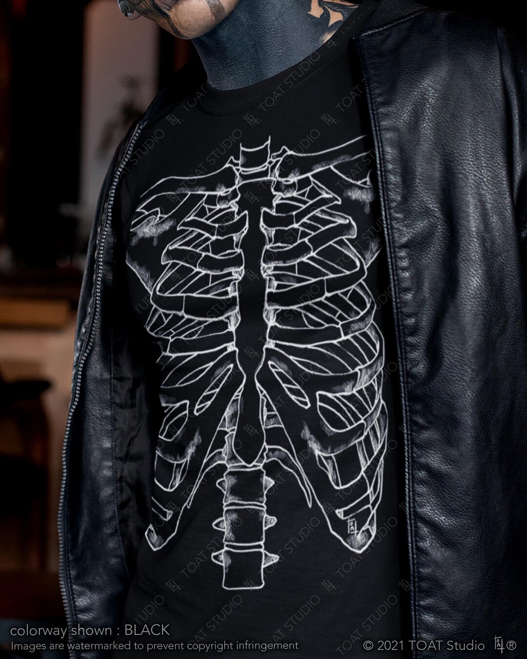 Ribcage Unisex T-shirt, Y2K Grunge Skeleton, Alternative Grunge  