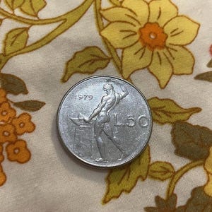 1979 Italian 50 Lire Coin: Vulcan, Roman God - Collectible Rare Find