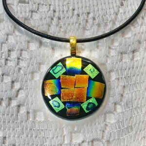 Dichroic Fused Glass Necklace Pendant