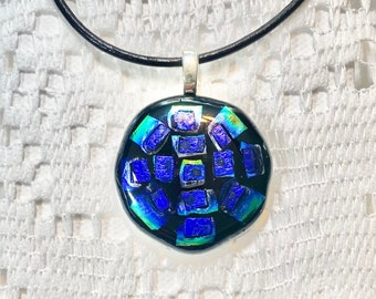 Dichroic Fused Glass Necklace Pendant