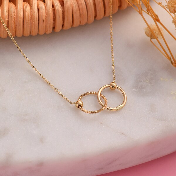 Gold Circle Necklace Etsy