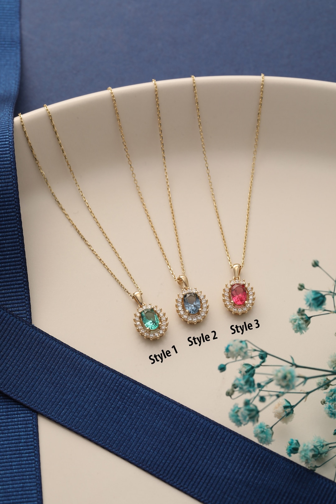 14K Gold Ruby Necklace, 14K Solid Gold Wedding Pendant, Dainty Custom ...