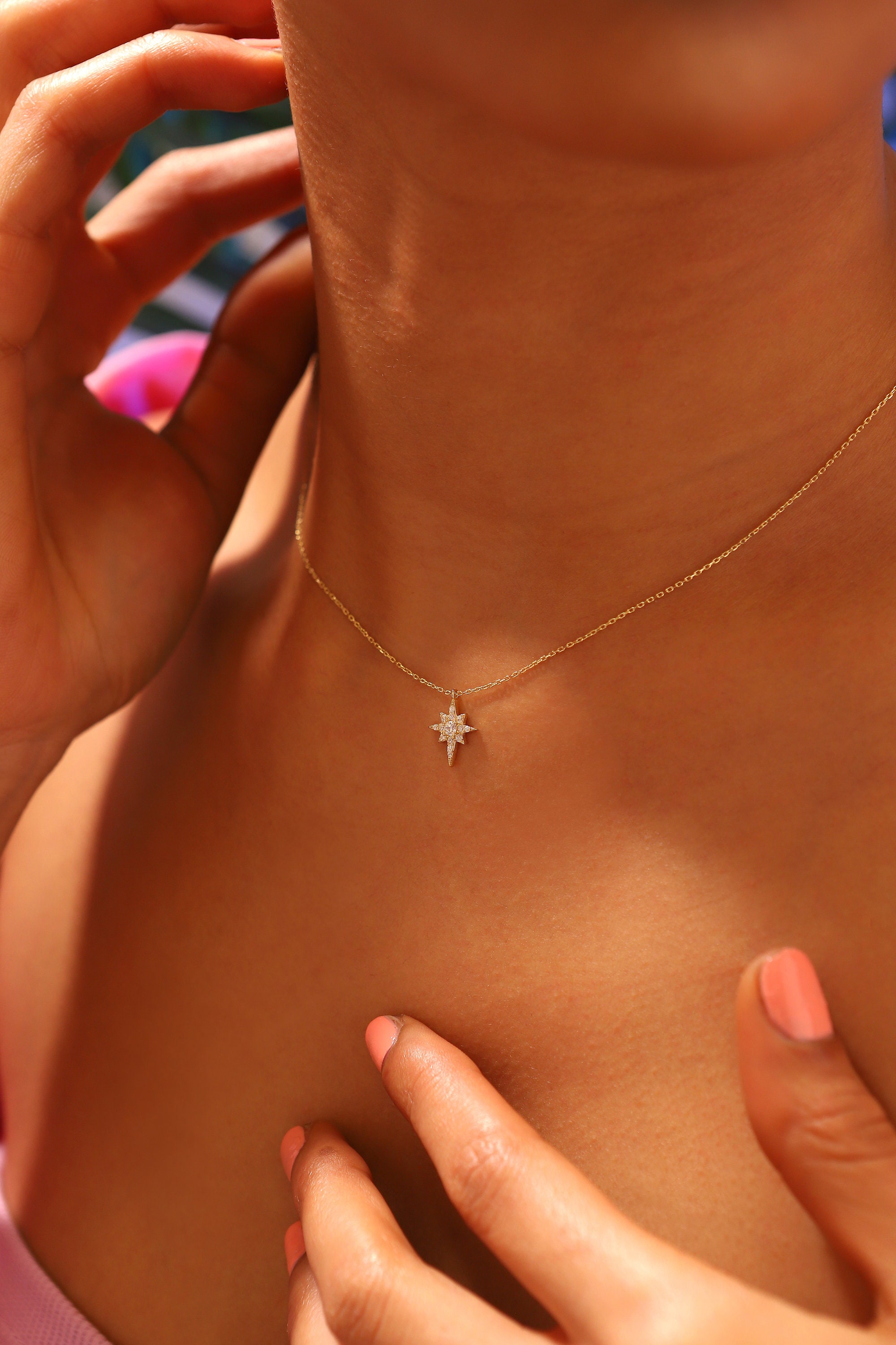 14K Gold-fill Shooting Star necklace with small chain - English Norman