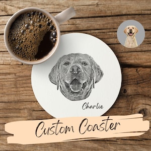 Personalisierter Haustier-Foto-Untersetzer, individueller Haustier-Gesichts und Namens-Untersetzer, personalisierter Keramik-Untersetzer, Hunde-Mama-Geschenke, Hunde-Andenken Bild 1