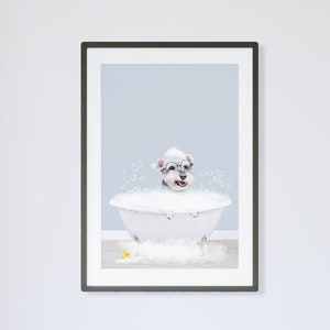 Pet Portrait, Digital Custom Dog Portrait, Pet Memorial, Pet in Bathtub, Custom Cat Portrait, Pet Loss, Pet Gift, Pet Illustration
