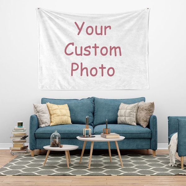 Custom Tapestry from your favorite photo, Custom Wall Decor Tapestry Art for Pet Memorial, Wedding Party Backdrop, Family Gift