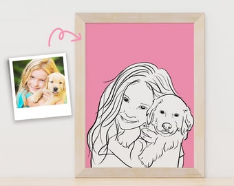 Pet Portrait, Digital Custom Dog Portrait, Pet Memorial, Dog Portrait, Custom Cat Portrait, Pet Loss, Pet Gift, Pet Illustration