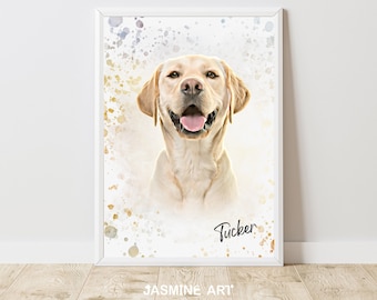 Pet Portrait, Digital Custom Dog Portrait, Pet Memorial, Dog Portrait, Custom Cat Portrait, Pet Loss, Pet Gift, Pet Illustration