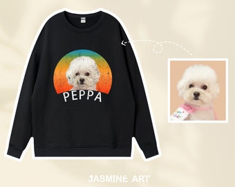 Custom Pet Sweatshirt,  Custom Bootleg Rap Hoodie With Pet Photo And Name, Custom Vintage Graphic 90s Shirt, Gifts For Pet Lovers