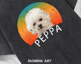 カスタムペットヴィンテージシャツ、カスタム猫ブートレッグラップシャツ、犬好きTシャツ、レトロ90年代グラフィックTシャツ、パーソナライズシャツ、ペットフェイスシャツ
