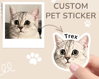 Custom Cute Stickers From Photo, Custom Pet Photo Stickers, Pet Face Stickers, Dog Photo Stickers, Cat Face Stickers