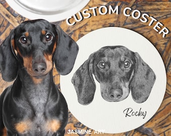 Custom Pet Photo Coaster, Custom Pet Face and Name Coaster, Personalized Ceramic Coaster, Dog Mom Gifts, Dog Keepsake