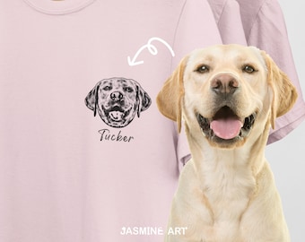 Custom Pet Shirt, Custom Pet Portrait T-Shirt, Personalized Dog Mom Shirt, Custom Cat Shirt, Personalized Pet Gift, Dog Lovers Shirt