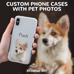 Clear Custom Pet Phone Case for iPhone 15 14 13 12 Plus Pro Max, Galaxy Galaxy, Dog Mom Gifts, Personalized Dog Cat Case with Pet Photos image 1