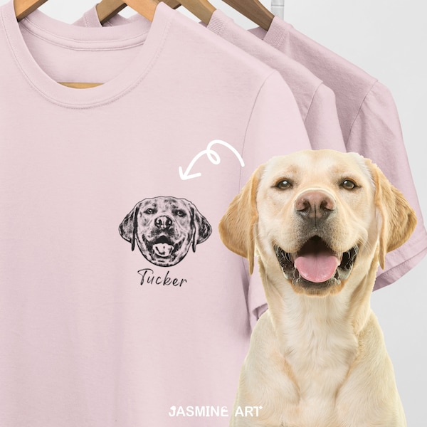 Custom Pet Shirt, Custom Pet Portrait T-Shirt, Personalized Dog Mom Shirt, Custom Cat Shirt, Personalized Pet Gift, Dog Lovers Shirt