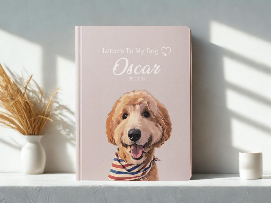 Custom Dog Portrait Notebook, Personalized Dog Cat Journal, Custom Pet ...