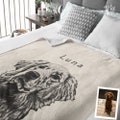 Custom Pet Pen Art Portrait Blanket, Personalized Dog Photo Throw Blanket, Dog Mom Gift, Dog Face and Name Blanket, Dog Lover Gift product logo