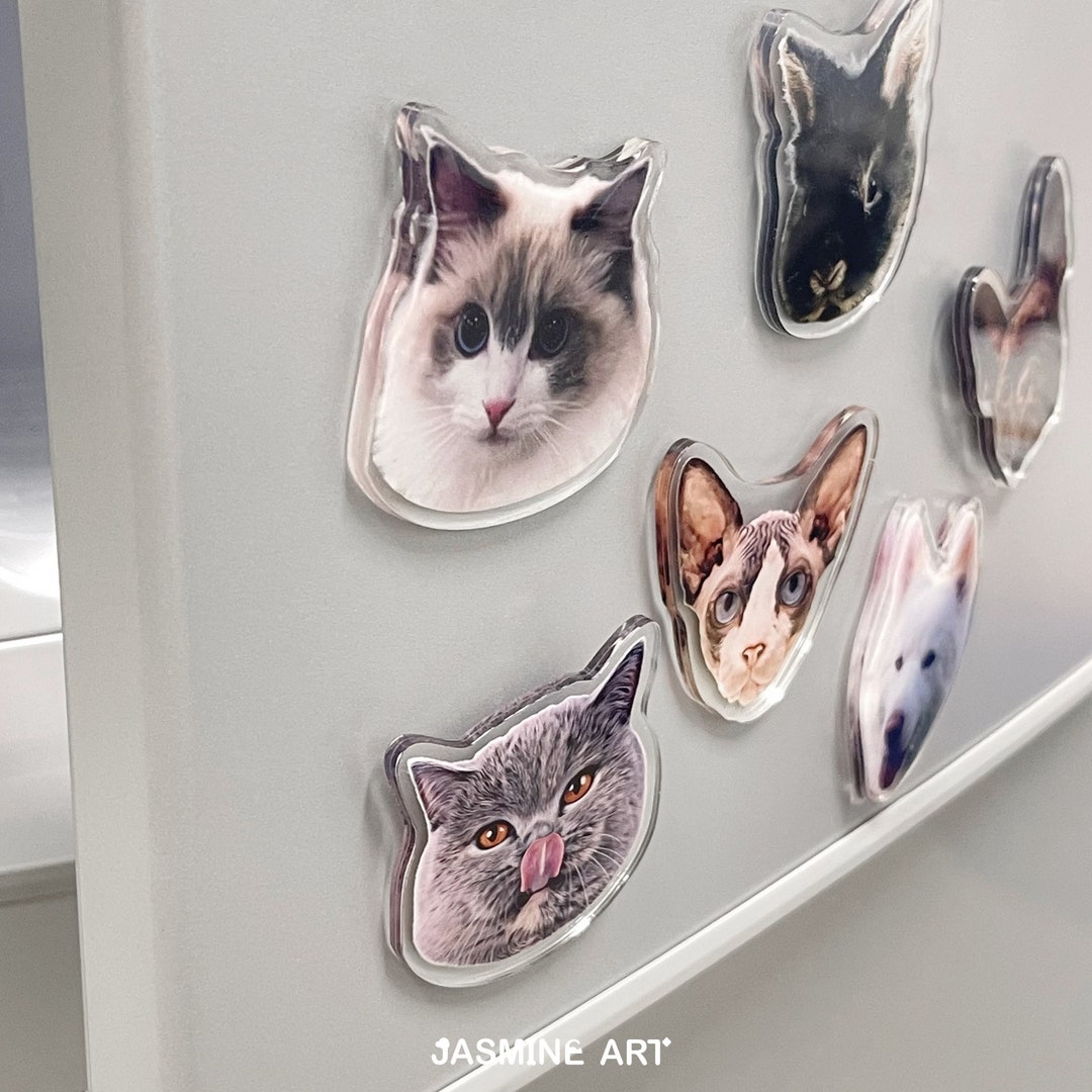 Custom Pet Fridge Magnet - Personalized Dog or Cat Face Refrigerator ...