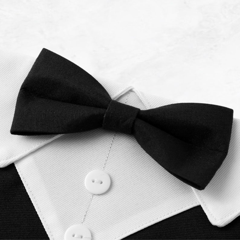 Dog Tuxedo Bandana Wedding Costume Bow Tie Accessory Collar, Dog Best Man Groomsman Ring Bearer Formal Event Over the Collar image 3