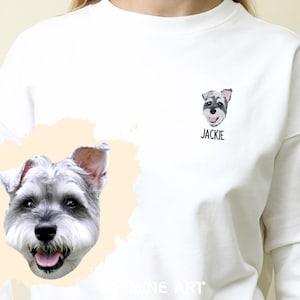 Hunde- & Katzengesicht-Stickerei-Sweatshirt, gesticktes Haustier-Sweatshirt Geschenk, benutzerdefinierter Haustier-Gesichts-Hoodie, individuelles Haustier-Geschenk