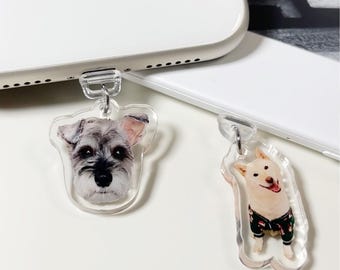 Customized Kindle Charm From Photo, Personalized Cute pet Phone Charm, USB Charm, Mini USB Dust Plug, Kindle Accessories, Bookish Gifts