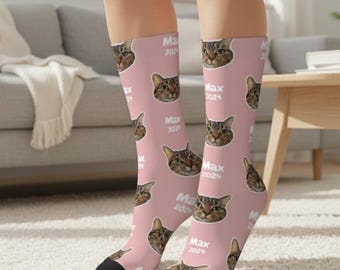 Personalized Face Socks With Name, Put Your Photo on Socks, Custom Pet Face Socks, Custom Photo Socks, Dog Mom Gift