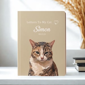 Custom Pet Notebook Using Pet Photos, Personalized Cat Journal with Name & Date, Pet Owner Gift, Daily Pet Journal or Memory Planner