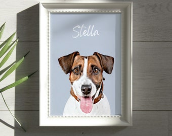 Pet Portrait, Digital Custom Dog Portrait, Pet Memorial, Dog Portrait, Custom Cat Portrait, Pet Loss, Pet Gift, Pet Illustration