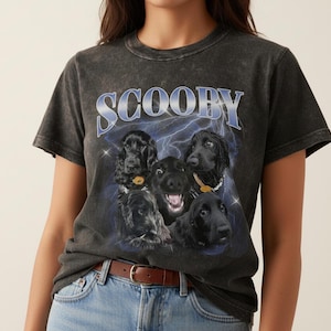Custom Vintage Pet Shirt - Personalized Dog Bootleg Rap Tee, Retro 90s Graphic T-Shirt, Dog Lover Apparel, Custom Pet Face Design